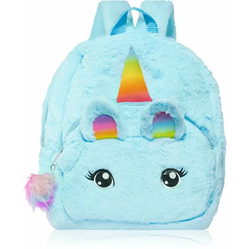 BrushArt KIDS Fluffy unicorn backpack Large dječji ruksak Blue (29 x 33 cm)
