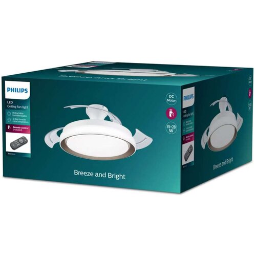  Philips-LED Plafonska svetiljka sa ventilatorom LED/35W/230V 5500/4000/2700K + daljinski upravljač, zlatna Slike