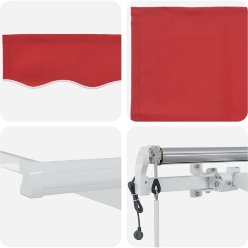 vidaXL Automatska uvlačiva tenda crvena 350x250 cm, zamjenska tkanina za tenda 3,5x2,5 m crvena Cene