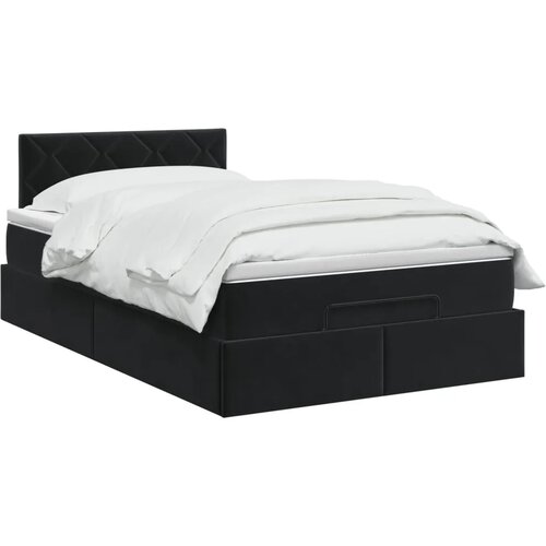  Krevet od pjene s madracem i LED-om Crna 120 x 200 cm Bar&amp;scaron;un - Crna 120 x 200 cm Dizajn s rombovima Slike