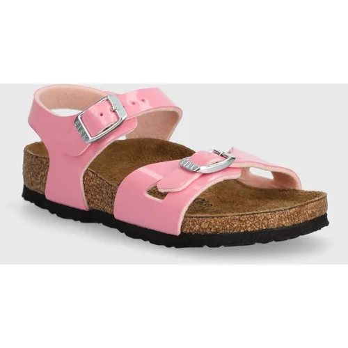 Birkenstock Otroški sandali Rio Kids BF Patent roza barva