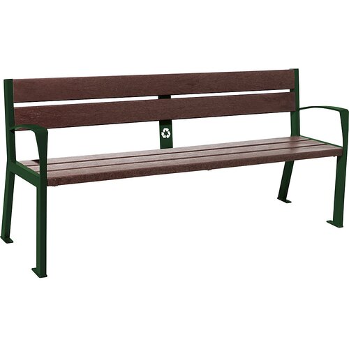 PROCITY Klop SILAOS® iz reciklirane umetne mase, s hrbtnim naslonjalom, mahovo zelene barve RAL 6005, rjave barve, standardni nasloni za roke, 5 letev Cene