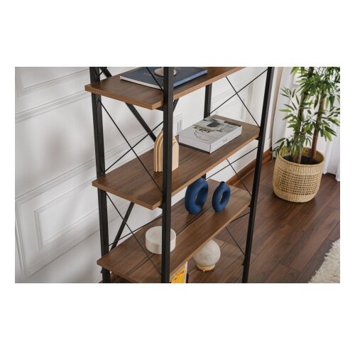 Hanah home polica za knjige elysian walnut black Slike