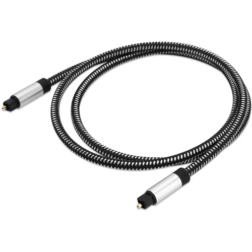Cadorabo Digitalni zvočni kabel 2m v črna - Kabel Toslink za Toslink - Optični digitalni kabel za stereo, soundbar, domači kino, (20563161)