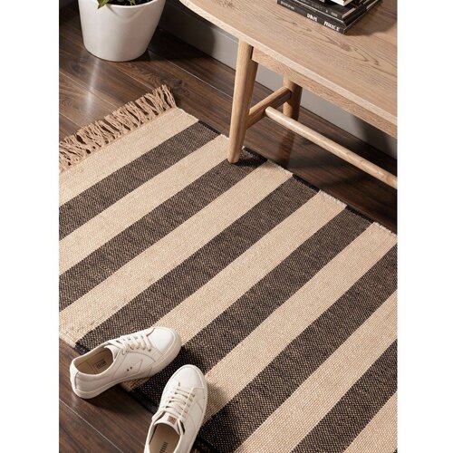 Hanse Home Crna/krem ručno rađena jutena staza 80x200 cm Playa &amp;ndash; Slike