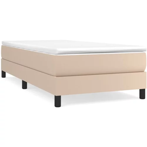 vidaXL Box spring postelja z vzmetnico kapučino 90x190 cm umetno usnje, (20899180)