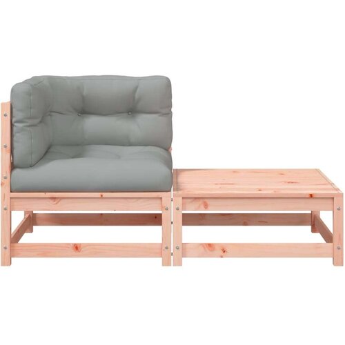 VidaXL Kutna vrtna sofa s jastucima i tabureom Slike