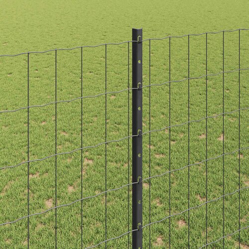 Euro ograda s postom 10 x 1,5 m Čelik premazan PVC-om Siva Slike