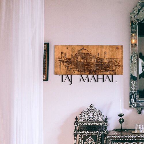 Wallity zidna dekoracija taj mahal, 58 x 33 cm, crna Cene