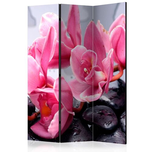  Paravan u 3 dijela - Orchid flowers with zen stones [Room Dividers] 135x172 Slike