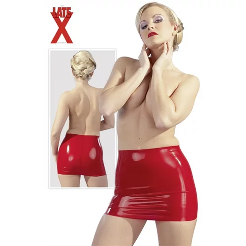 Latex Mini Skirt Red M