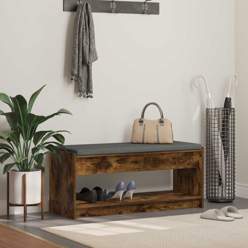  Klupa za hodnik s jastukom Dimljeni Hrast 103 x 38 x 45 cm Cene