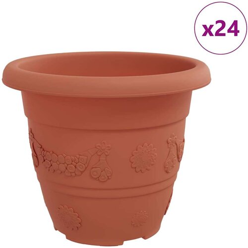  Okrugla saksija za cveće 24 pcs Crvena cigla &amp;Oslash; 26 x 21.5 cm - Crvena cigla &amp;Oslash; 22 x 18 cm 24 Slike