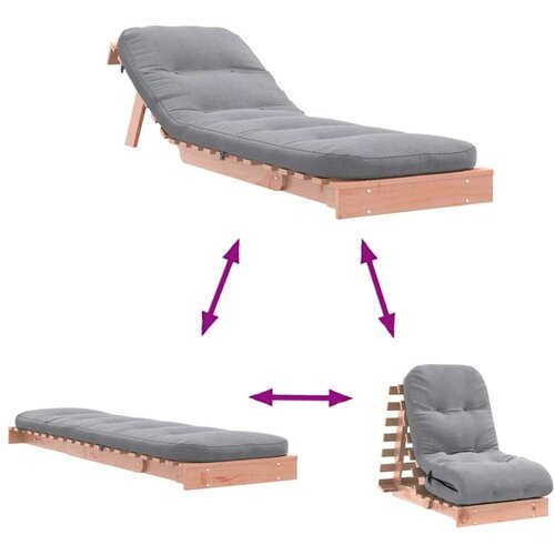 VidaXL Futon na razvlačenje s madracem 60x206x11 cm masivna duglazija Slike