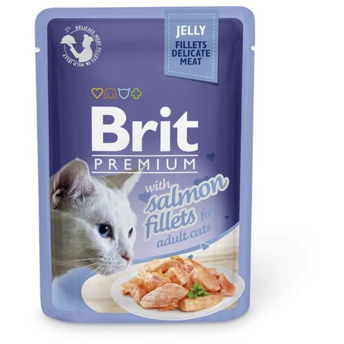 Brit Premium Cat Delicate Fileji u želeu s lososom 85 g vrečka Cene