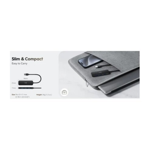 Cudy UH40A HUB 4 USB3.0 4-port, storage speed 5Gbps, black (alt. UHB-U3P4-03) Cene