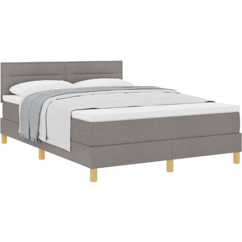 Box Spring Krevet s Madracem Taupe 140x200 cm Tkanina Slike