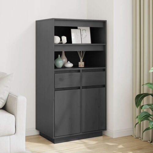  Visoka komoda siva 60 x 40 x 116,5 cm od masivne borovine Cijene