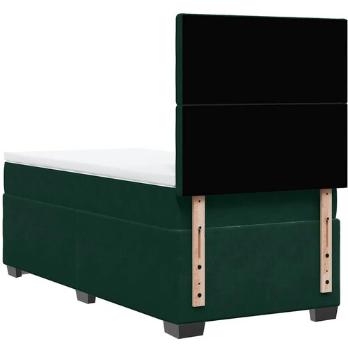 Box spring krevet s madracem tamnozeleni 90x190 cm bar&amp;scaron;unasti Slike
