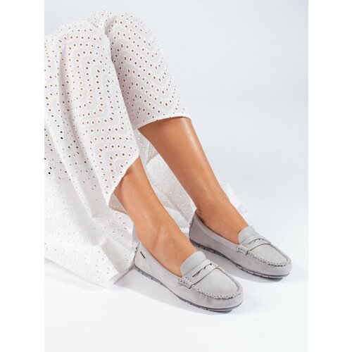 SHELOVET Suede grey women's loafers Slike