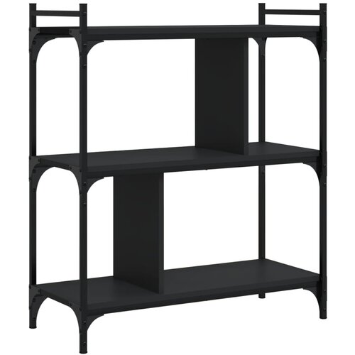Maison Chic Knjižna omara - Knjižni regal 3-nadstropna črna 76x32x88 cm inženirski les, (21726109) Cene