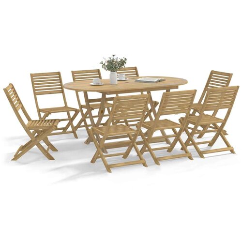  Zložljivi vrtni stoli 8 kosov 48,5x61,5x87 cm trdna akacija Slike