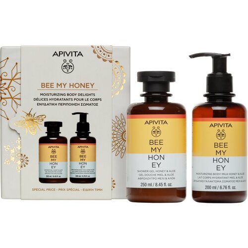 Apivita Bee My Honey Shower Gel &amp;amp; Body Milk Set poklon set za intenzivnu hidrataciju Slike