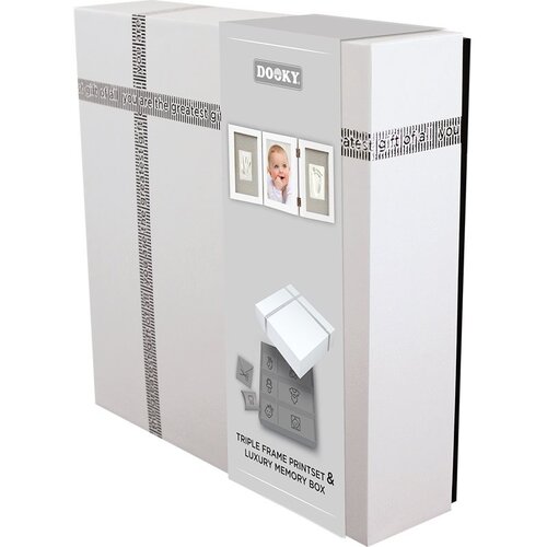 Dooky Luxury Memory Box Triple Frame Printset set za odtis dojenčkovih dlani in stopal 1 kos Slike