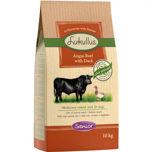 Lukullus Senior z angus govedino in raco - Varčno pakiranje: 2 x 10 kg