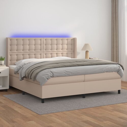  box spring madrac LED cappuccino 200x200cm umjetna koža Cijene