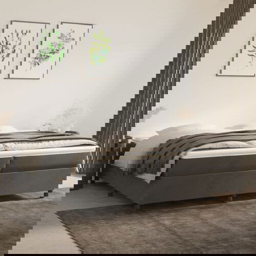 The Living Store Posteljni okvir temno siv 200x200 cm žamet - Box Spring Posteljni Okvir, (21488325) Slike
