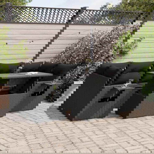 vidaXL 7-dijelni set vrtnih sofa od poliratana s jastucima crni Cijene