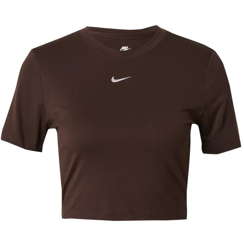 Nike Sportswear Majica 'Essential' tamno smeđa / bijela
