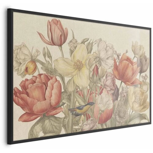  Plakat Flower Bouquet on a Cream Background 42x29.7 Crni okvir Cijene