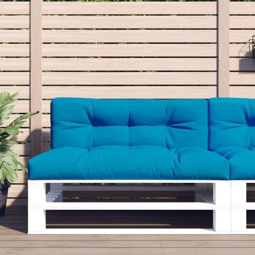 VidaXL Blazina za kavč iz palet svetlo modra 120x40x12 cm blago Slike