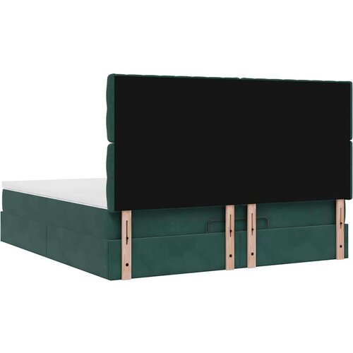VidaXL okvir kreveta s madracima tamnozeleni 160x200cm bar&amp;scaron;unasti Slike