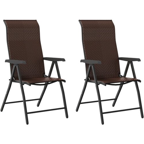 Maison Chic Zložljivi Vrtni Stoli - Stol za vrti 2 kosa rjav poli ratan JS2682, (21876557) Slike