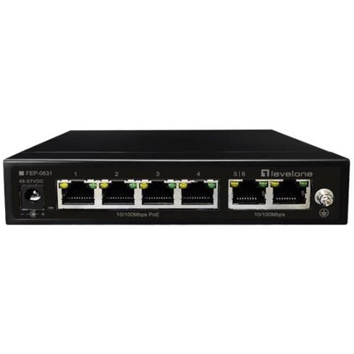  LevelOne FEP-0631 network switch Fast Ethernet (10 /100) Power over Ethernet (PoE) Black Cene