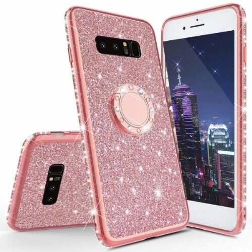 Nillkin Silikonski ovitek RING za Samsung Galaxy S10e G970 roza z ble&amp;scaron;čicami Slike