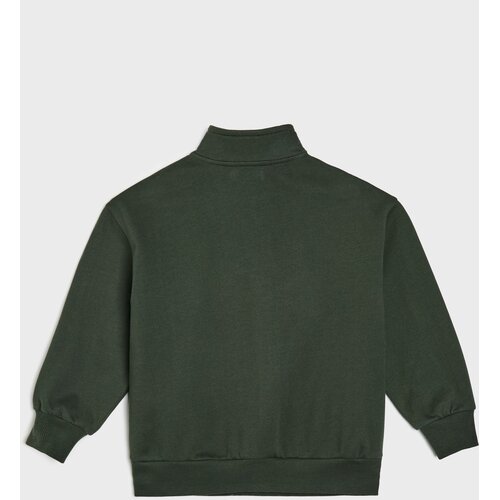 Sinsay Pamučna half-zip dukserica od fleece pletiva Slike