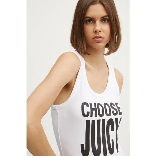 Juicy Couture Top CHOOSE JUICY VEST ženski, bela barva, JCGLV224005