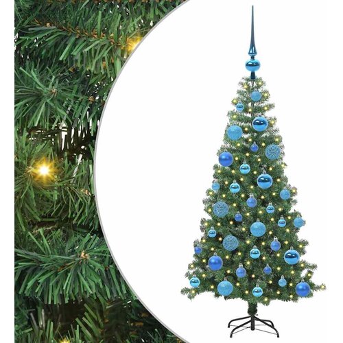 vidaXL Božično drevo med 150 LED z stojalom Zelena 120 cm PVC, (5000066674) Cene