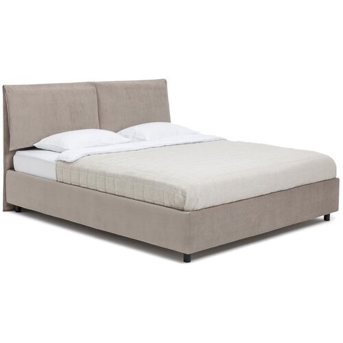 Bonami Selection Sivorjava oblazinjena zakonska postelja s prostorom za shranjevanje z letvenim dnom 180x200 cm Myra Pillow – Cene