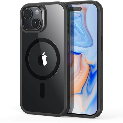ESR Classic Hybrid HaloLock maska za iPhone 15 Plus - Clear Black Slike