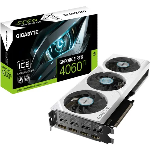 Gigabyte Grafična kartica nVidia RTX4060Ti Eagle OC Ice Bela - 8GB GDDR6 (GV-N406TEAGLEOC ICE-8GD), (21286867)