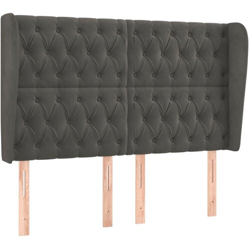 Maison Chic vzglavna omarica - nočna omarica - posteljna omarica z u&amp;scaron;esi temno sivo 147x23x118/128 cm žamet, (21711905) Slike