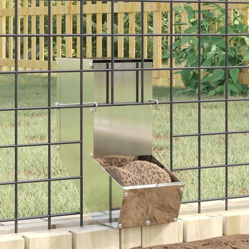 vidaXL Hranilnica za zajce srebrna 12,5 x 26 x 28,5 cm Cinkana jeklena Cene