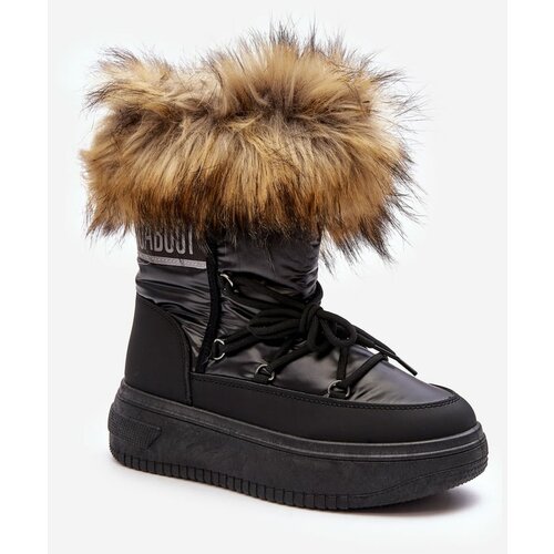 Kesi Women's snow boots with fur on the platform black Nabilla Slike