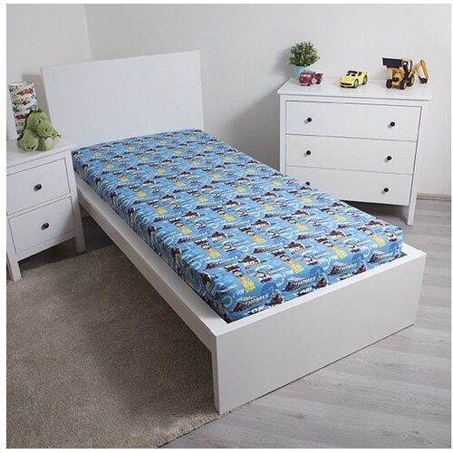 Jerry Fabrics Modra napenjalna bombažna otro&amp;scaron;ka rjuha 90x200 cm Thomas the Tank Engine &amp;ndash; Slike
