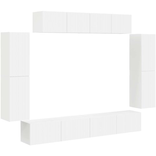 vidaXL TV omarica 8 pcs Bela, (5000132275) Cene